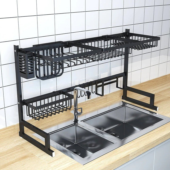 Kitchen Space Stainless Steel Dish Drying Rack (Black) | kitchen item | Waseeh Pakistan