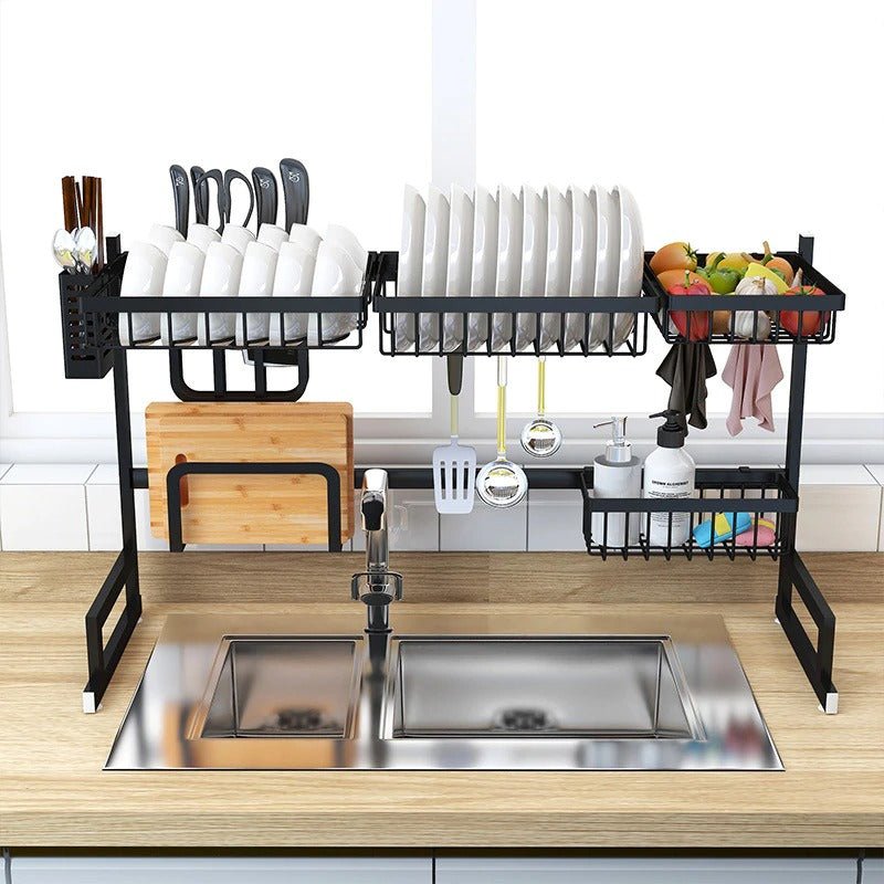 Kitchen Space Stainless Steel Dish Drying Rack (Black) | kitchen item | Waseeh Pakistan