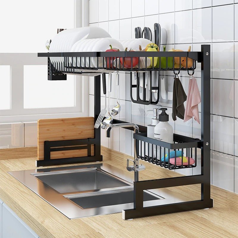 Kitchen Space Stainless Steel Dish Drying Rack (Black) | kitchen item | Waseeh Pakistan