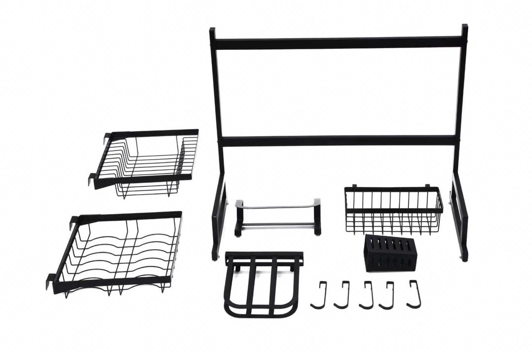 Kitchen Space Stainless Steel Dish Drying Rack (Black) | kitchen item | Waseeh Pakistan