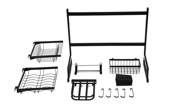 Kitchen Space Stainless Steel Dish Drying Rack (Black) | kitchen item | Waseeh Pakistan