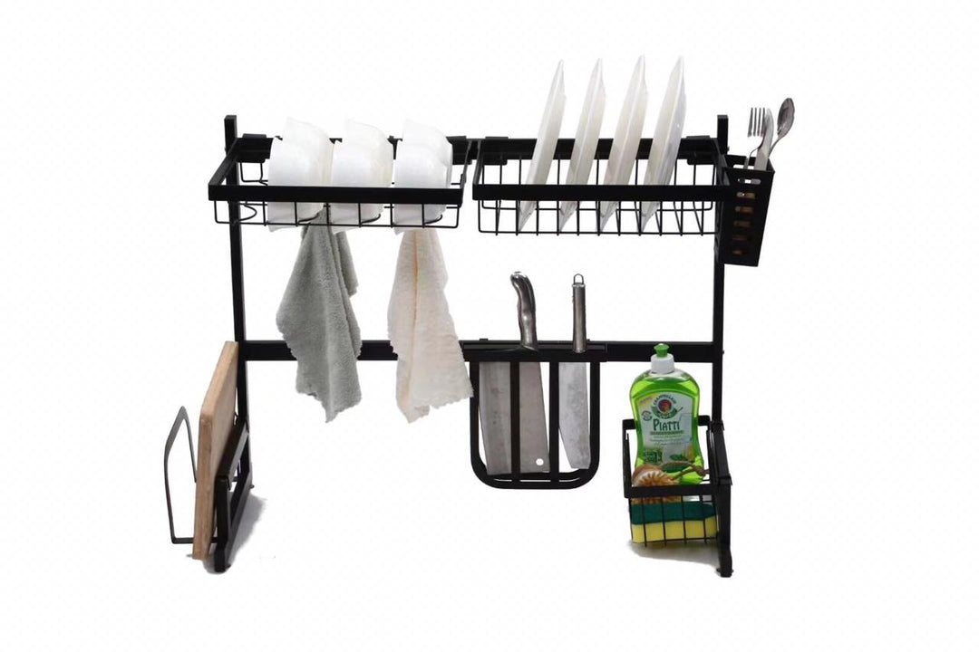 Kitchen Space Stainless Steel Dish Drying Rack (Black) | kitchen item | Waseeh Pakistan