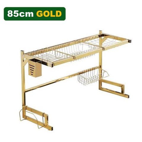 Kitchen Space Stainless Steel Dish Drying Rack (Golden) | kitchen item | Waseeh Pakistan