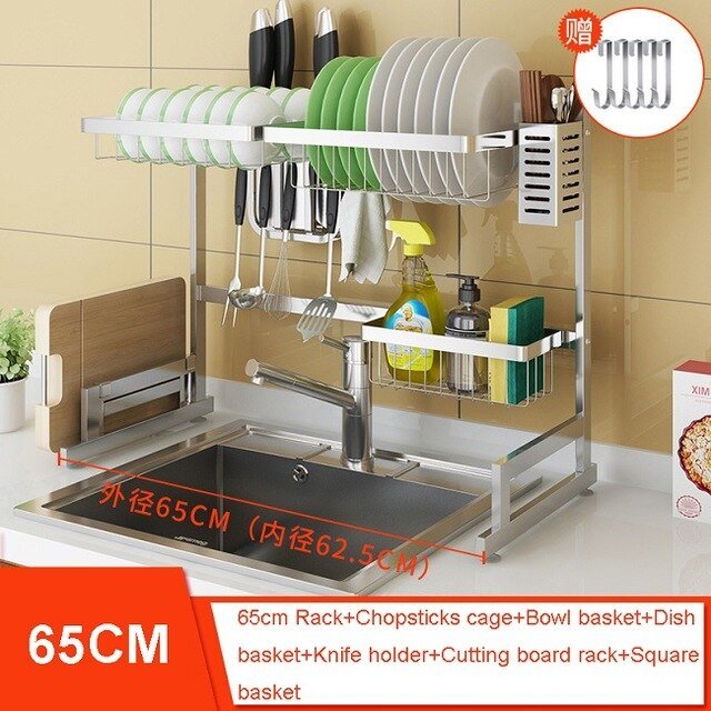 Kitchen Space Stainless Steel Dish Drying Rack (Silver) | kitchen item | Waseeh Pakistan