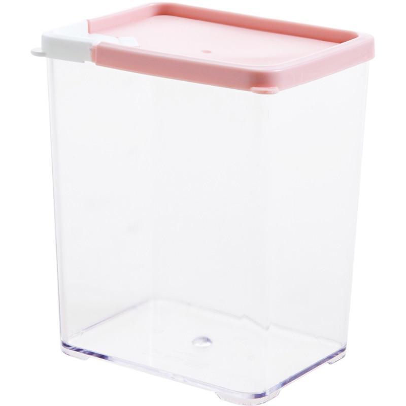 Korean 5pcs Rectangular food storage bottle transparent grains noodles milk moisture-proof powder jar storage box organizer tank | kitchen item | Waseeh Pakistan