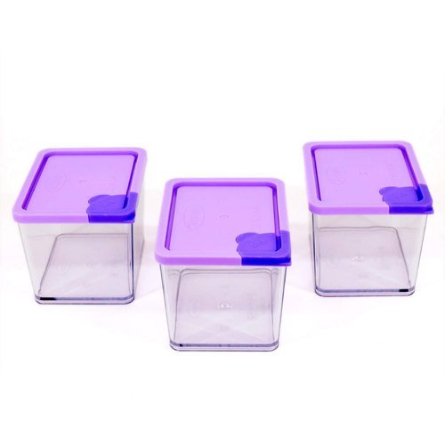 Korean Storage Container with Violet TAP LID (3 Pieces) | Mix &amp; Match | Waseeh Pakistan