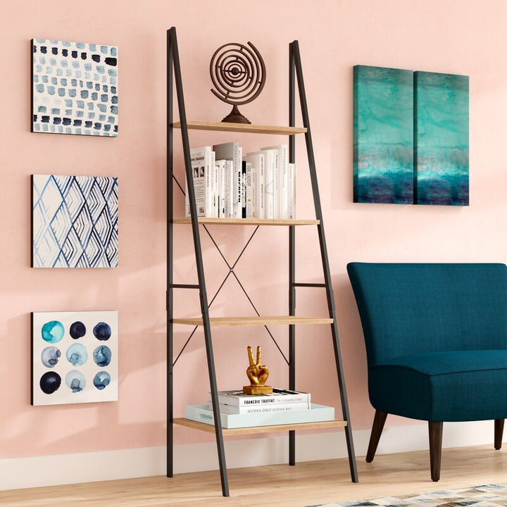 Ladder Curvy Bookcase Shelve Organizer Storage Rack Decor | Furniture | Waseeh Pakistan
