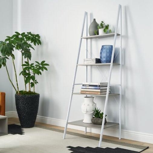 Ladder Curvy Bookcase Shelve Organizer Storage Rack Decor | Furniture | Waseeh Pakistan