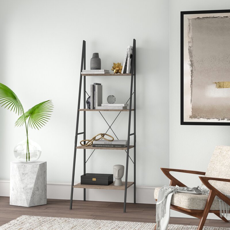Ladder Curvy Bookcase Shelve Organizer Storage Rack Decor | Furniture | Waseeh Pakistan