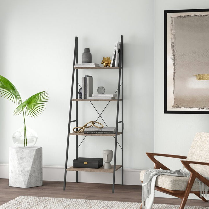 Ladder Curvy Bookcase Shelve Organizer Storage Rack Decor | Furniture | Waseeh Pakistan
