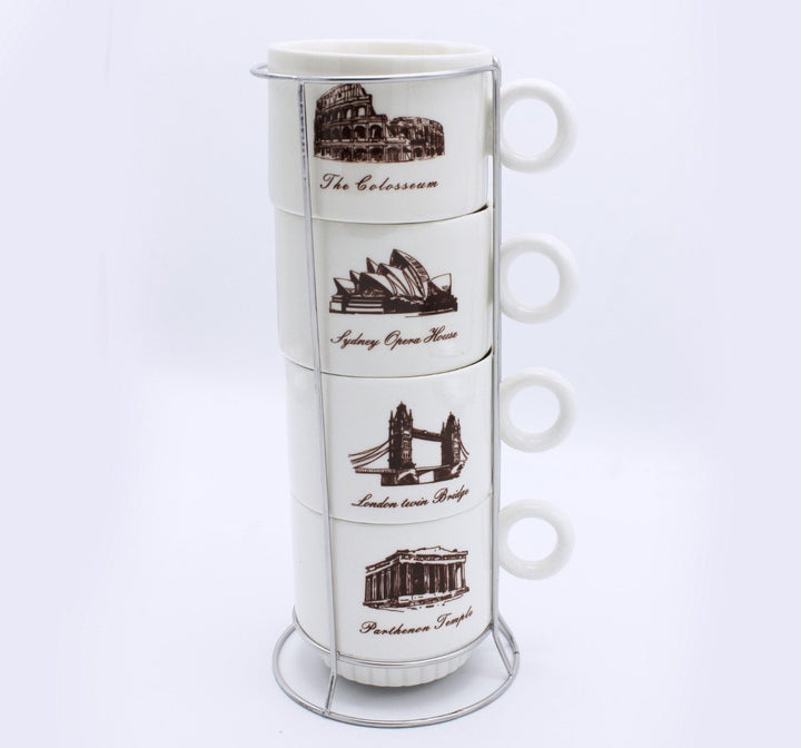 Land Mark Cup Tower - 4 Pcs | kitchen item | Waseeh Pakistan