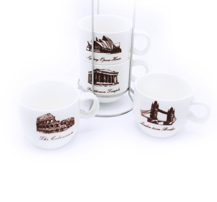 Land Mark Cup Tower - 4 Pcs | kitchen item | Waseeh Pakistan