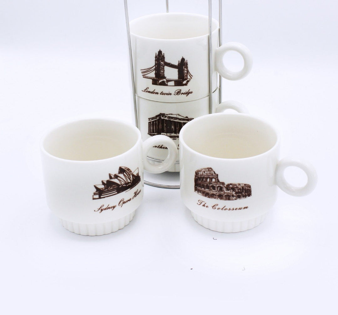 Land Mark Cup Tower - 4 Pcs | kitchen item | Waseeh Pakistan