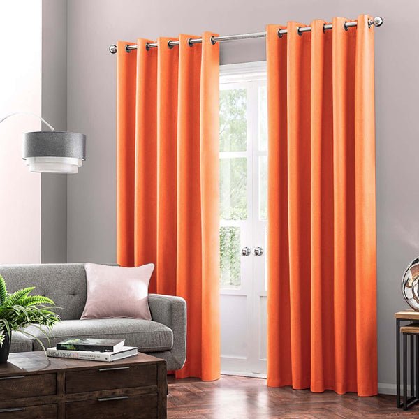 Lavish Tiger Orange Curtains (Lining) | Home Décor | Waseeh Pakistan