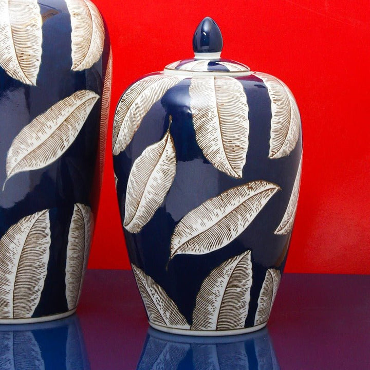 Leafy Cerulean Vases | Home Décor | Waseeh Pakistan