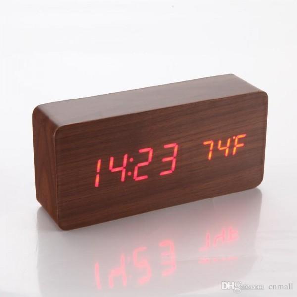 LED Creative Wood Clock -ledclk1 - waseeh.com