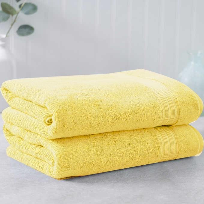 Lemon Egyptian Cotton Towel - Pack of 2 | Home Décor | Waseeh Pakistan