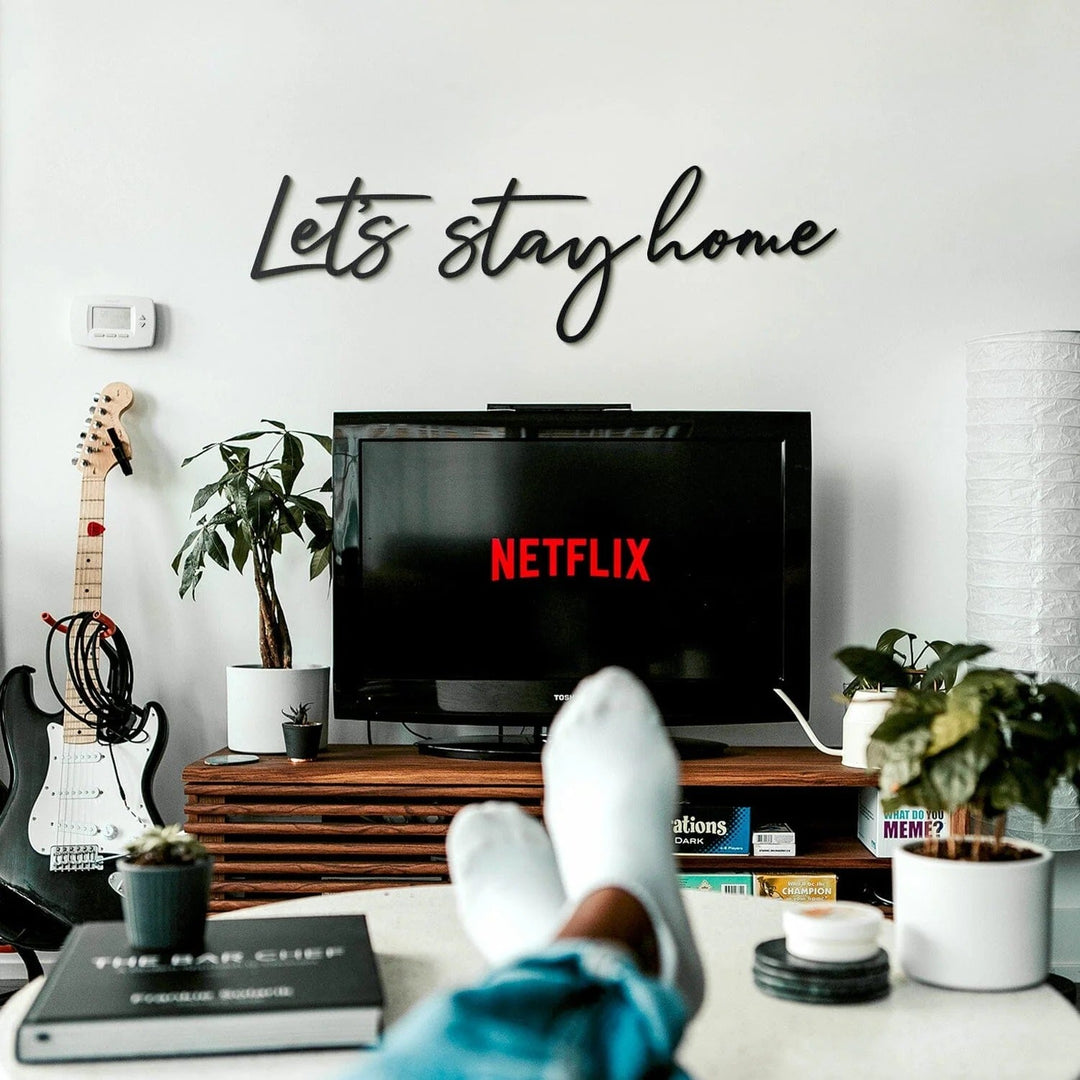 Let's Stay Home Wall Hanging Living Lounge Bedroom Caption Decor | Home Décor | Waseeh Pakistan