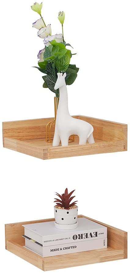 Levie Corner Solid Wood Floating Living Lounge Drawing Room Shelves (Set of 2) | Furniture | Waseeh Pakistan