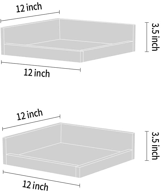 Levie Corner Solid Wood Floating Living Lounge Drawing Room Shelves (Set of 2) | Furniture | Waseeh Pakistan