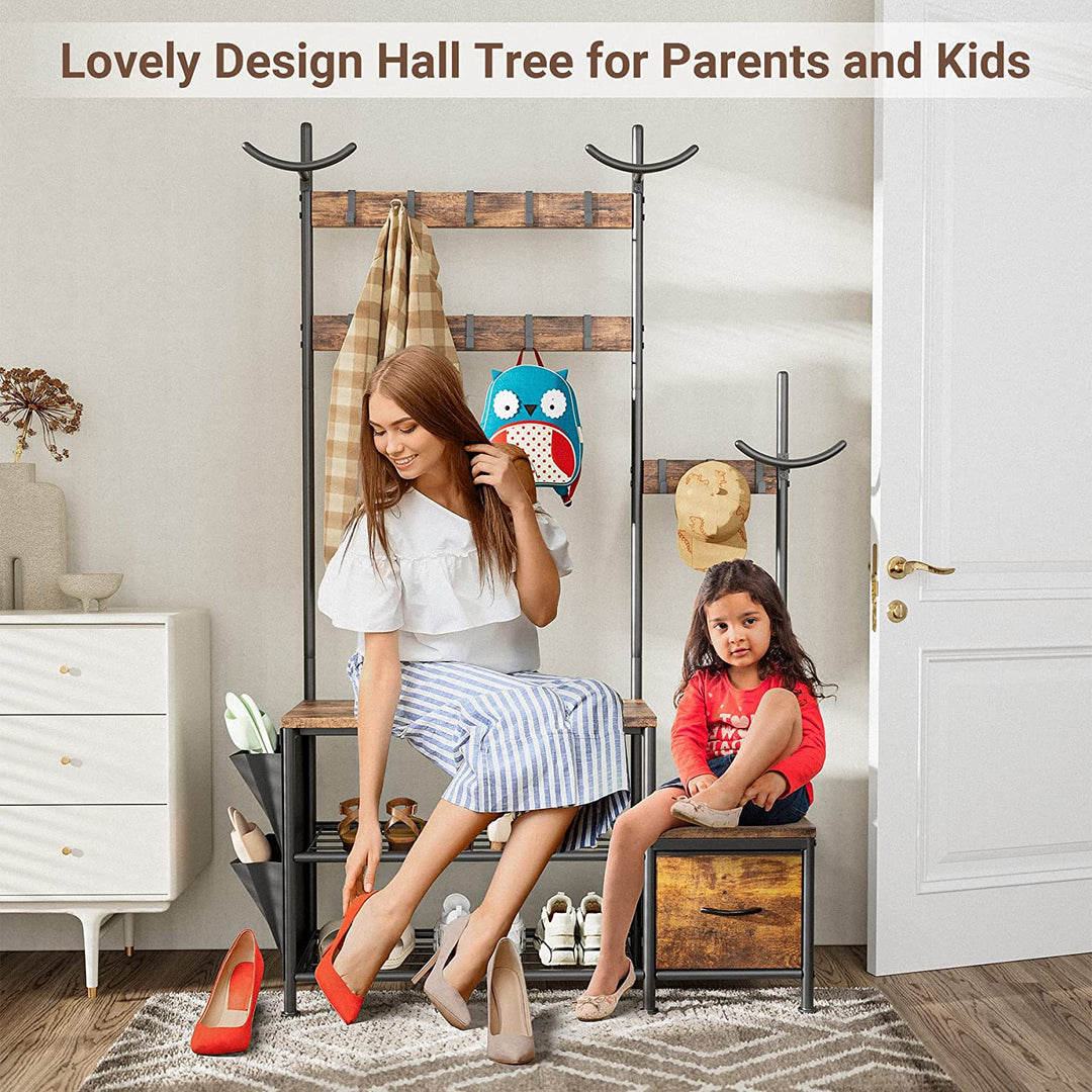 Lulive Coat Shoe Bench Entryway Sturdy Organizer Storage Shelve Rack | Furniture | Waseeh Pakistan