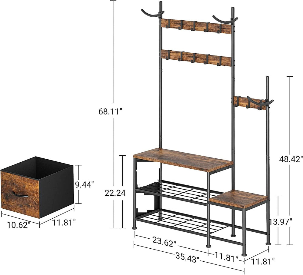 Lulive Coat Shoe Bench Entryway Sturdy Organizer Storage Shelve Rack | Furniture | Waseeh Pakistan