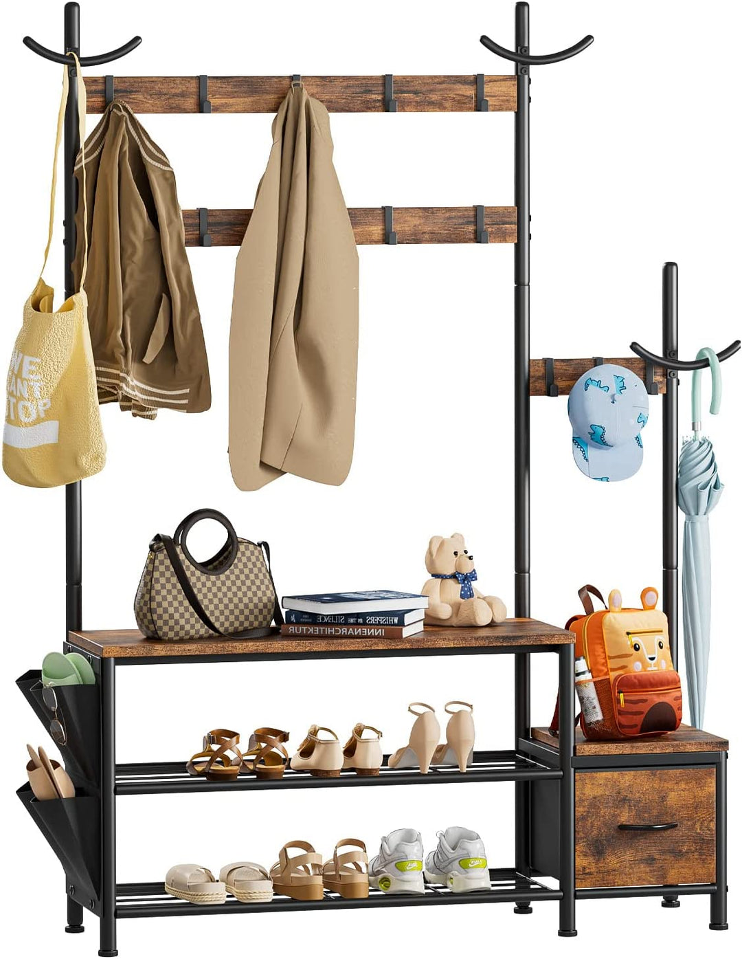 Lulive Coat Shoe Bench Entryway Sturdy Organizer Storage Shelve Rack | Furniture | Waseeh Pakistan