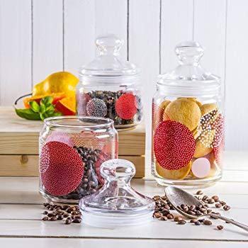 Luminarc Glass Jar With Lid - Set of 3 | kitchen item | Waseeh Pakistan