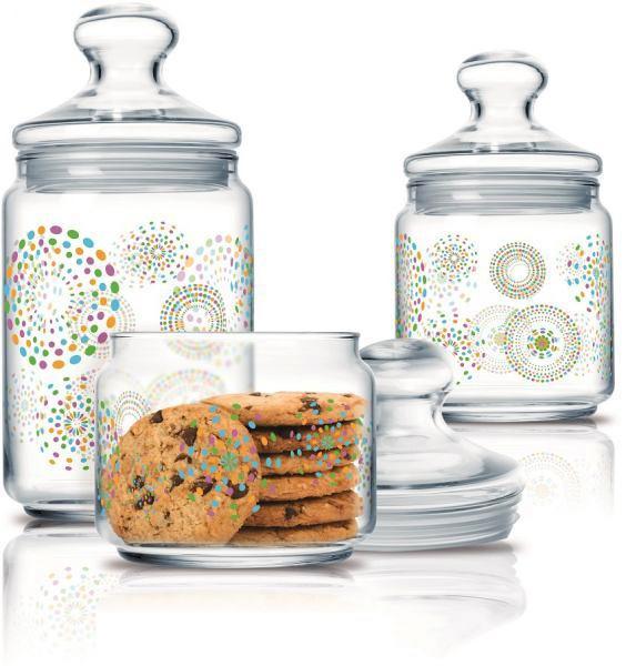 Luminarc Glass Jar With Lid - Set of 3 | kitchen item | Waseeh Pakistan