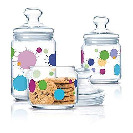 Luminarc Glass Jar With Lid - Set of 3 | kitchen item | Waseeh Pakistan
