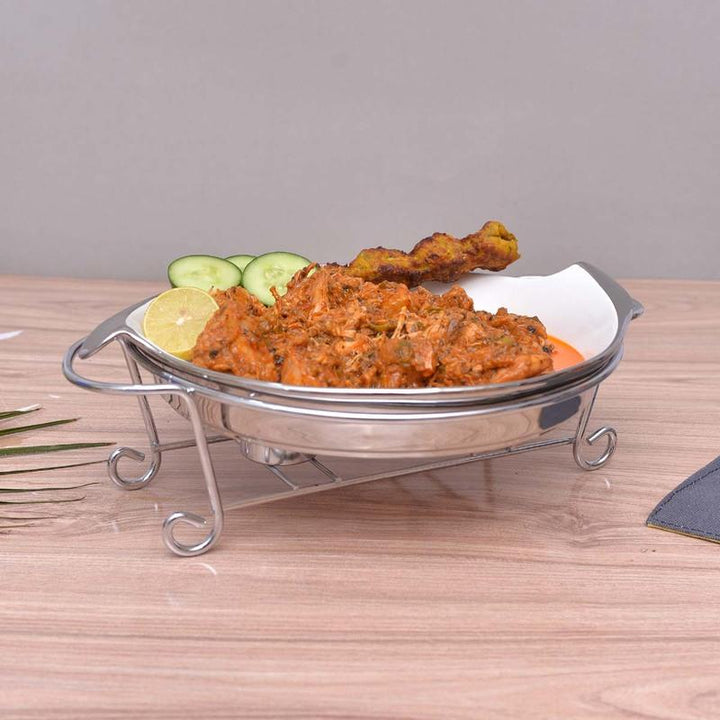 Luxurious &amp; Elegant Radiant Heated Dish with Stand | kitchen item | Waseeh Pakistan