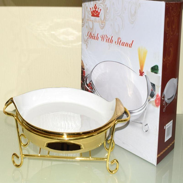 Luxurious &amp; Elegant Radiant Heated Dish with Stand | kitchen item | Waseeh Pakistan
