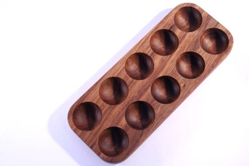 Mahogany Wooden Kitchen Egg Holder Tray | Not Sale FB | Waseeh Pakistan