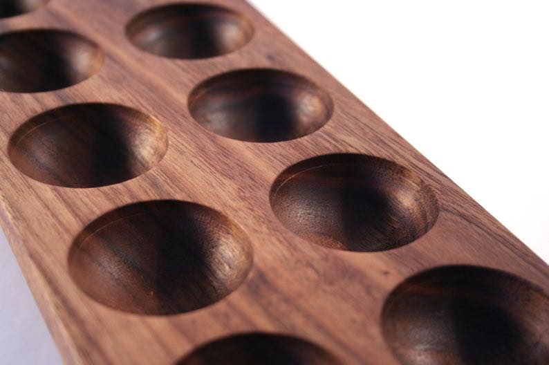 Mahogany Wooden Kitchen Egg Holder Tray | Not Sale FB | Waseeh Pakistan