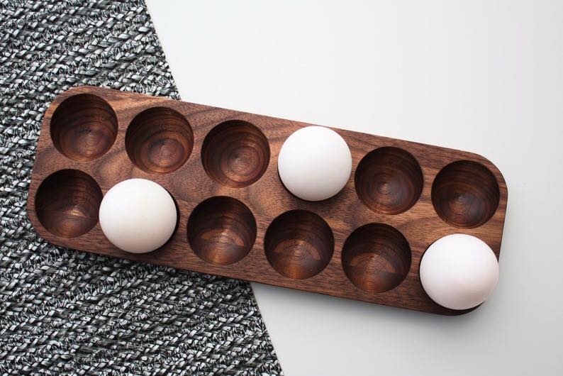 Mahogany Wooden Kitchen Egg Holder Tray | Not Sale FB | Waseeh Pakistan