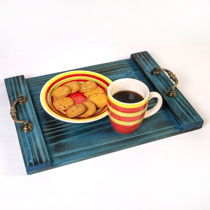 Majestic Solid Wood Kitchen Guest Snack Tea Serving Tray | kitchen item | Waseeh Pakistan