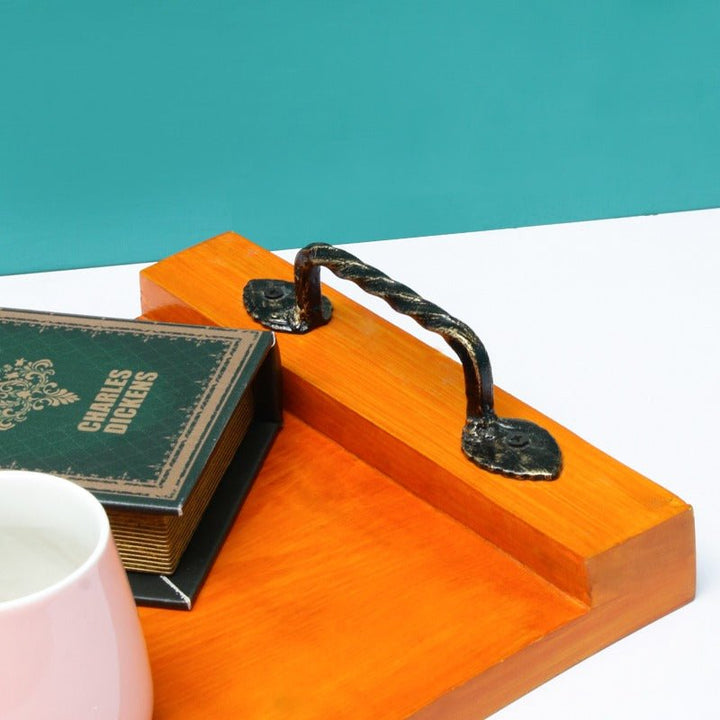 Majestic Solid Wood Kitchen Guest Snack Tea Serving Tray | kitchen item | Waseeh Pakistan