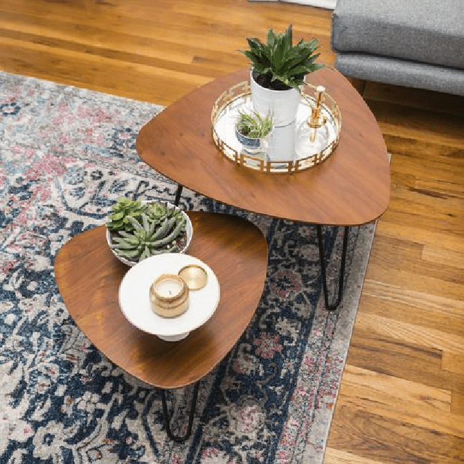Manor Park Nesting Living Lounge Drawing Room Centre Side Hairpin Table (Set of 2) | Furniture | Waseeh Pakistan