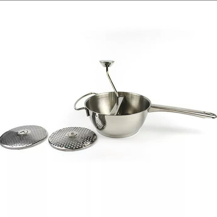 Manual Stainless Steel Fruit Jam Vegetable Potato Milling Grinder with 3 Discs Ideal for fruit vegetable sauces purees baby food | kitchen item | Waseeh Pakistan