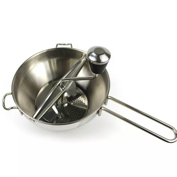 Manual Stainless Steel Fruit Jam Vegetable Potato Milling Grinder with 3 Discs Ideal for fruit vegetable sauces purees baby food | kitchen item | Waseeh Pakistan