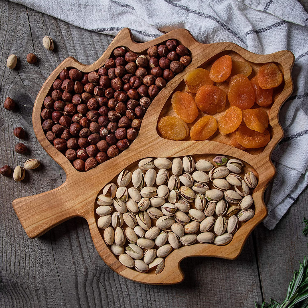 Maple Leaf Dry Fruit Snack Solid Wood Kitchen Serving Tray | kitchen item | Waseeh Pakistan