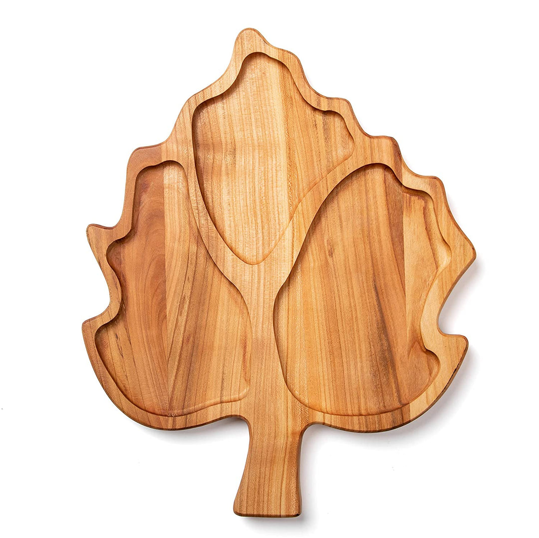 Maple Leaf Dry Fruit Snack Solid Wood Kitchen Serving Tray | kitchen item | Waseeh Pakistan