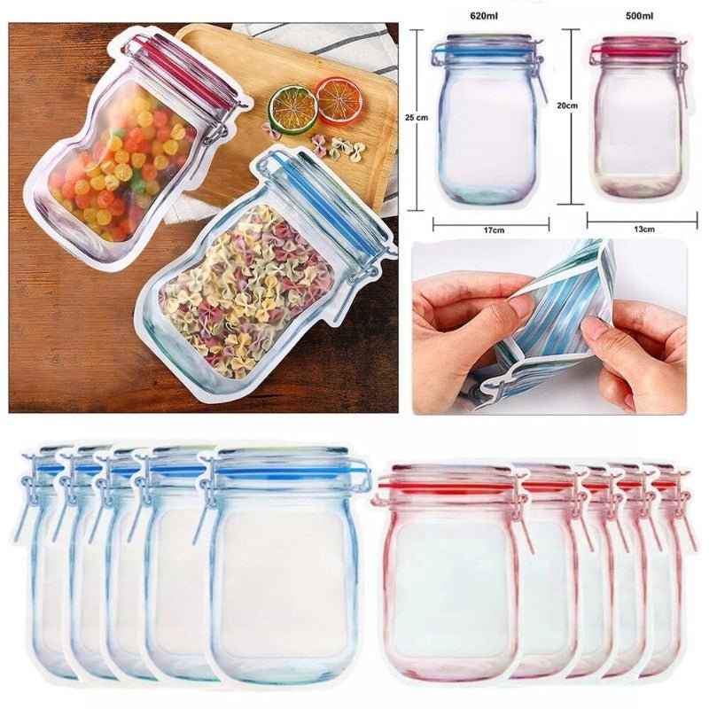 Mason jar Food Storage Bags (Pack of 3) | kitchen item | Waseeh Pakistan