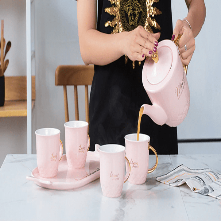 Mermaid Ceramic Teapot Set | kitchen item | Waseeh Pakistan