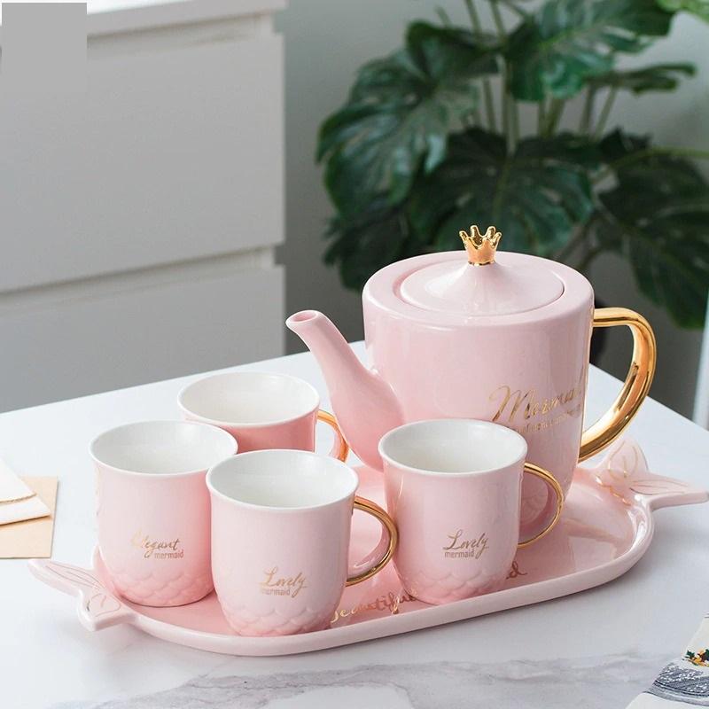 Mermaid Ceramic Teapot Set | kitchen item | Waseeh Pakistan