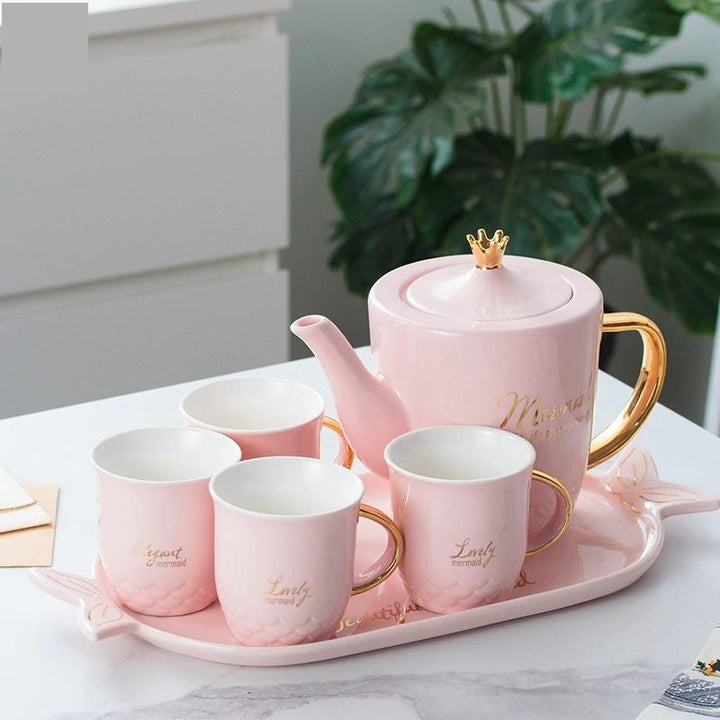 Mermaid Ceramic Teapot Set | kitchen item | Waseeh Pakistan