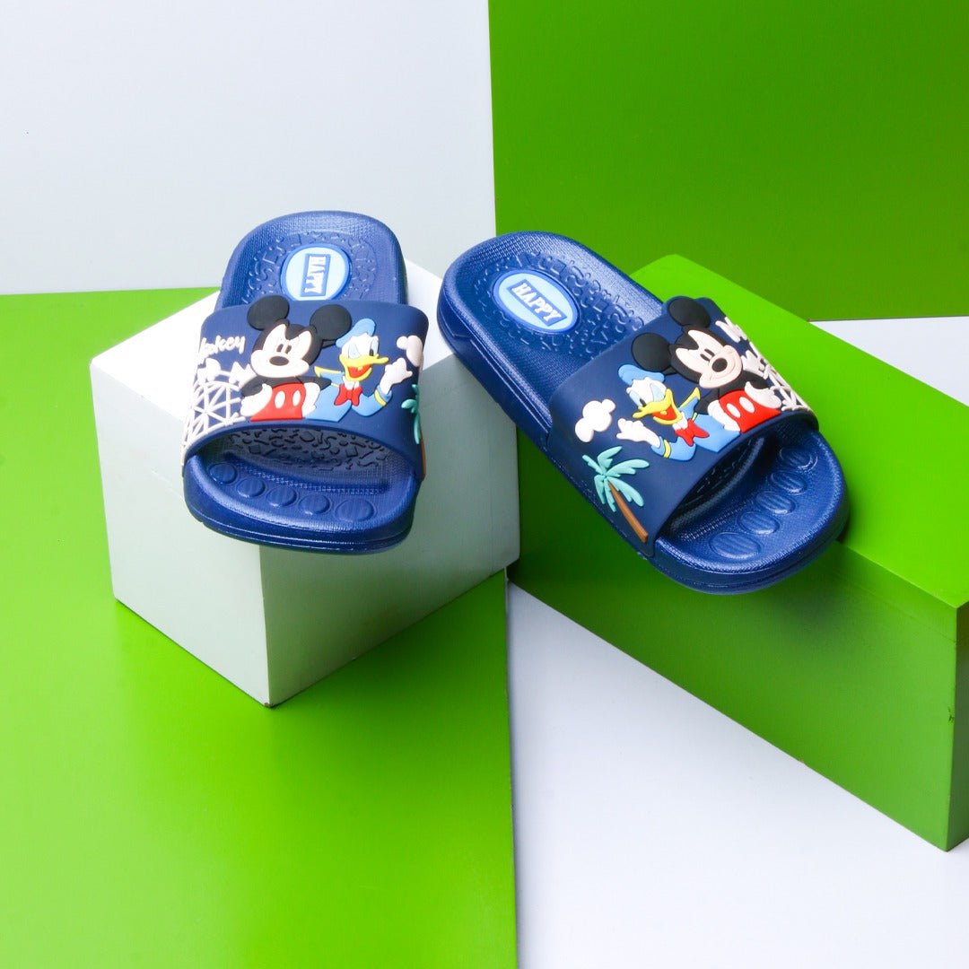 Mickey & Chik Kids Slippers (Dark Blue) | Fashion Point | Waseeh Pakistan