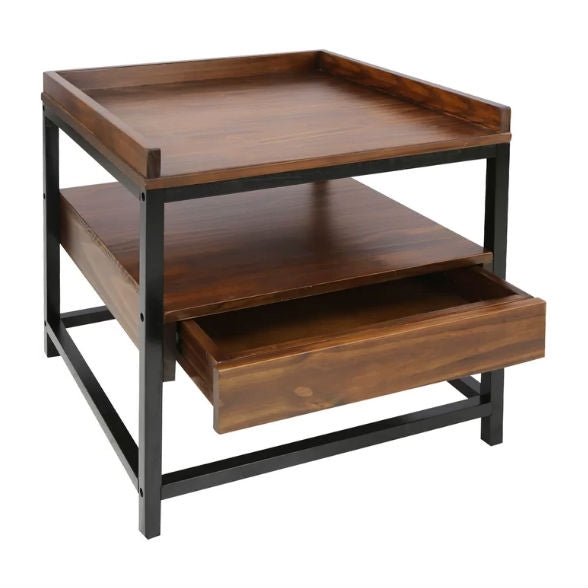 Mocha Lounge Living Bedroom End Side Drawer Table | Not Sale FB | Waseeh Pakistan