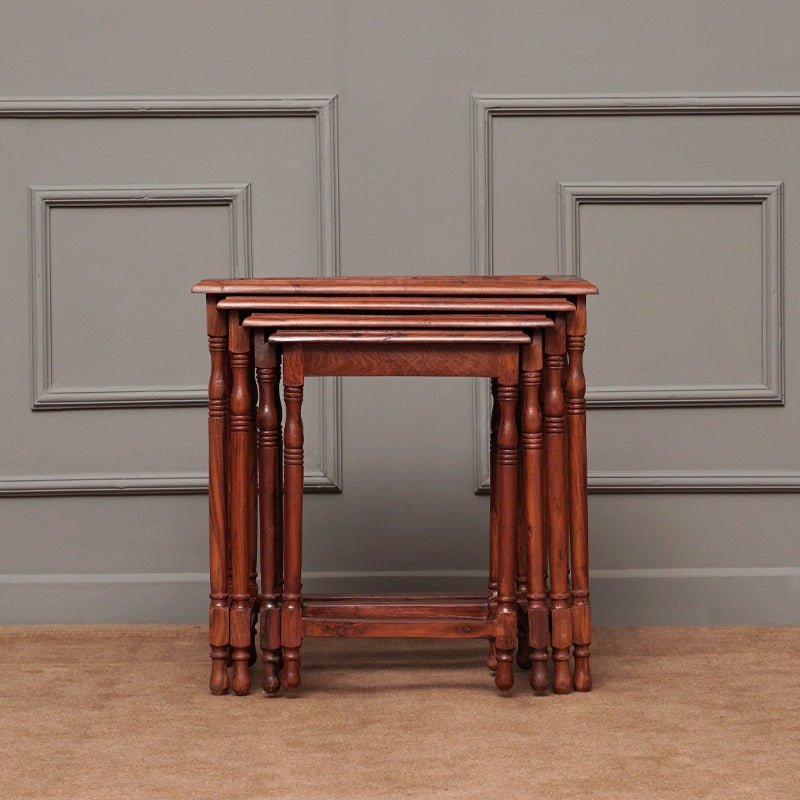 Mockingbird Living Lounge Drawing room Nesting Shisham Tables (Set of 4) | Furniture | Waseeh Pakistan