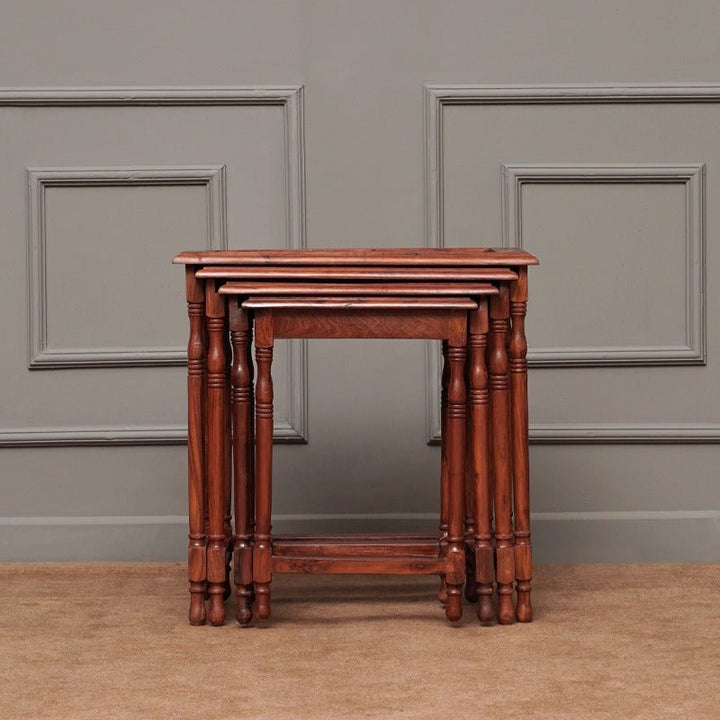Mockingbird Living Lounge Drawing room Nesting Shisham Tables (Set of 4) | Furniture | Waseeh Pakistan